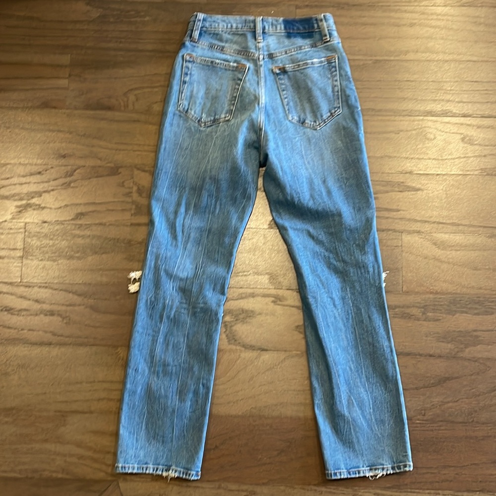 NWT Abercrombie and Fitch Ultra High Rise Destructed Ankle Straight J… - Picture 4 of 8